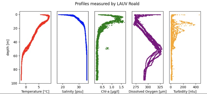 Profiles measured by AUV Roald 