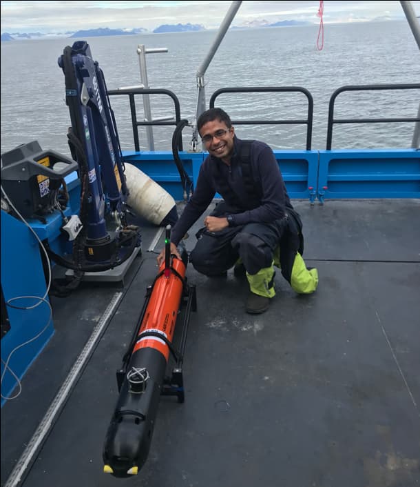 Sriharsha with AUV Fridtjof