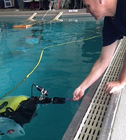 Robot in a pool.