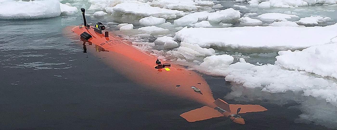 The robot Ran in icy waters.